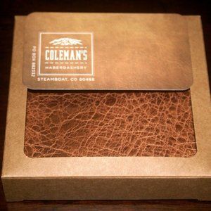 Custom Bison Leather Coasters - Set of Eight - NEW!